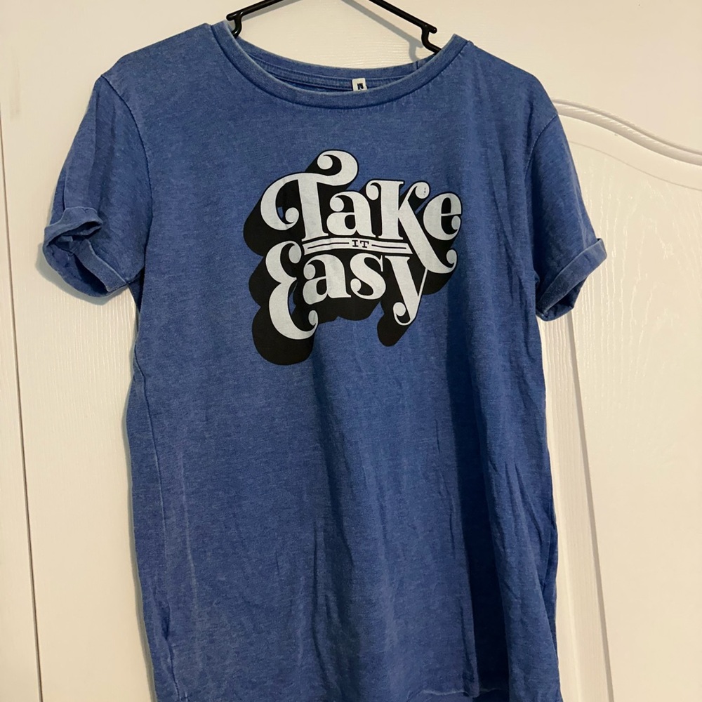 Blue Graphic Vintage Tee - Take It Easy (like new, only worn once)